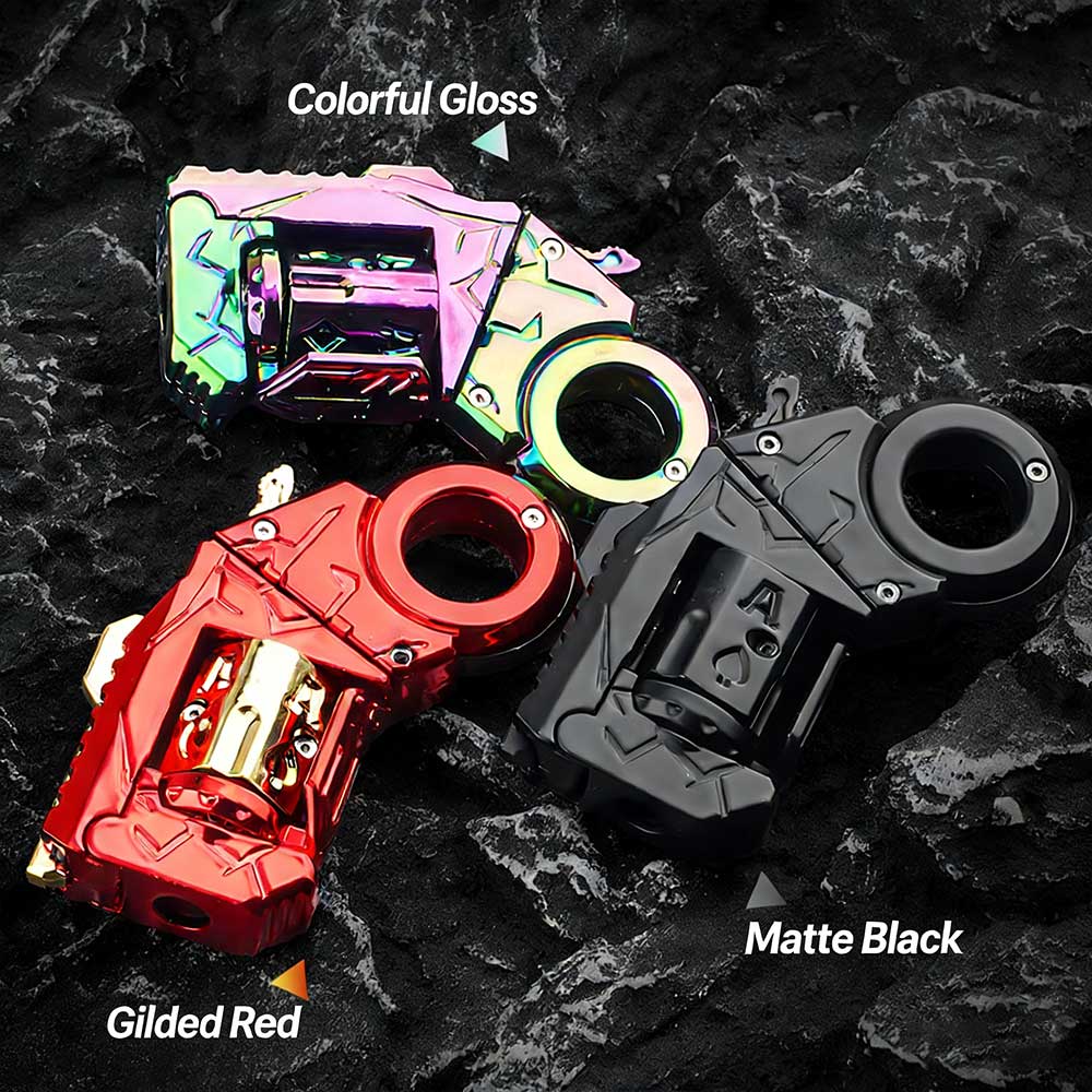 Metal Adult Fidget Toys for Stress Relief EDC Alloy Finger Toy Pistol Decompression Launcher Model Ring for Anxiety Gift