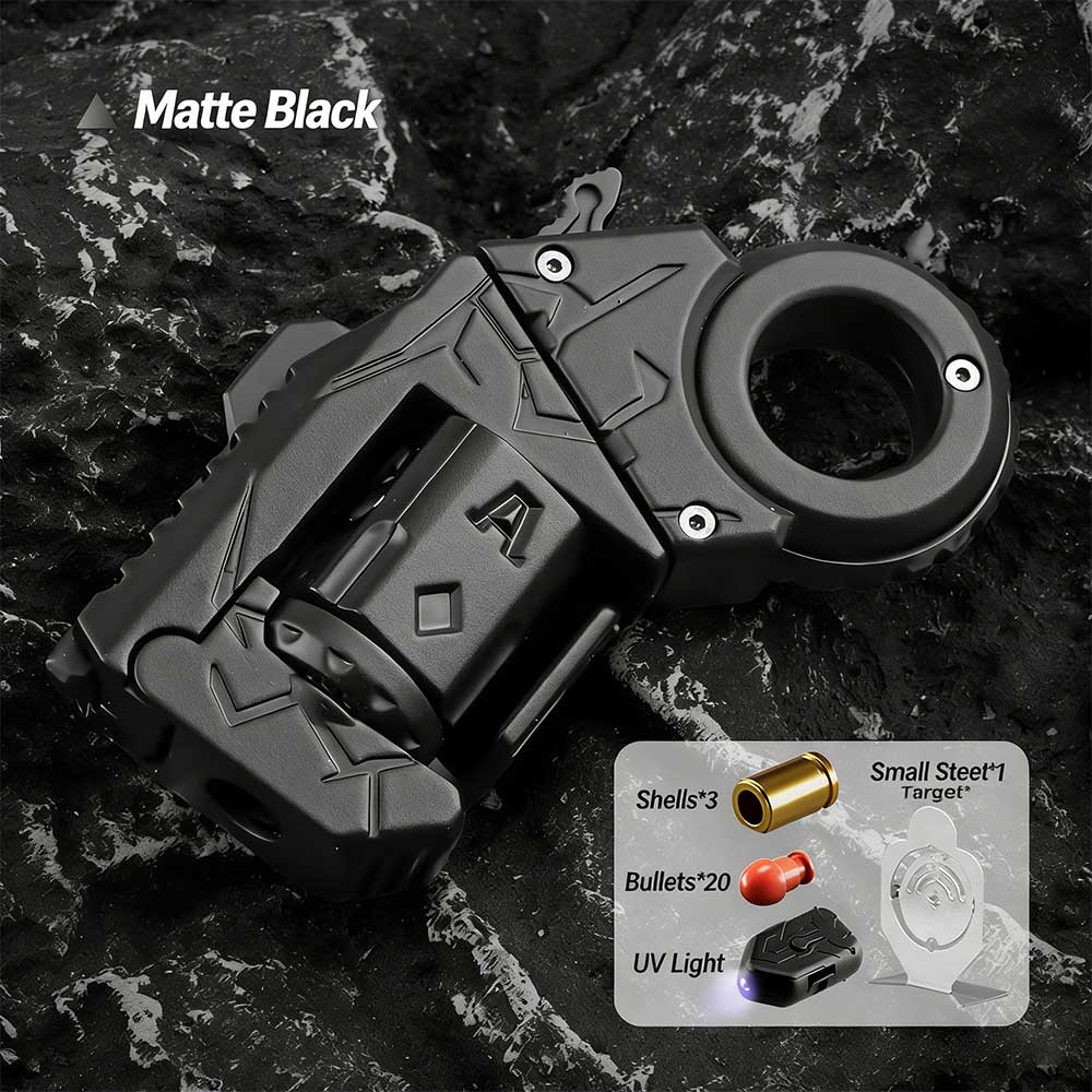 Metal Adult Fidget Toys for Stress Relief EDC Alloy Finger Toy Pistol Decompression Launcher Model Ring for Anxiety Gift