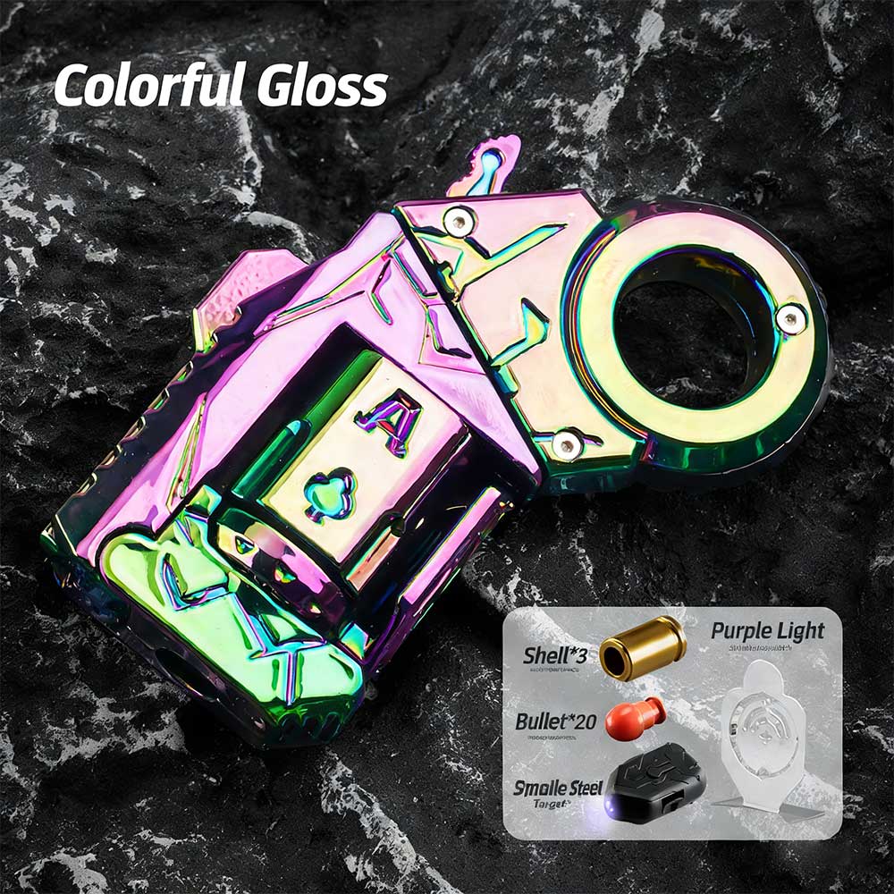 Metal Adult Fidget Toys for Stress Relief EDC Alloy Finger Toy Pistol Decompression Launcher Model Ring for Anxiety Gift